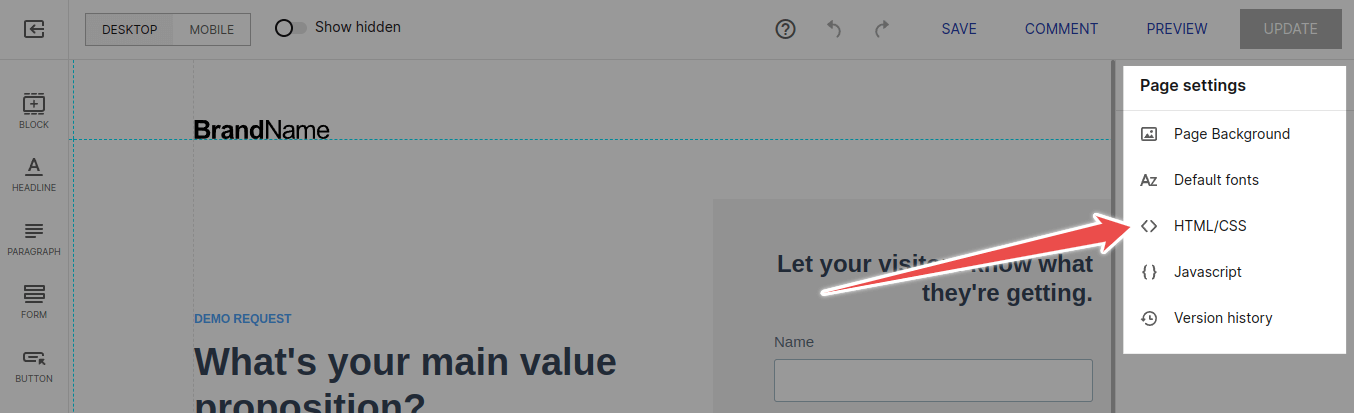 In the sidebar, find and click on the "HTML/CSS" link